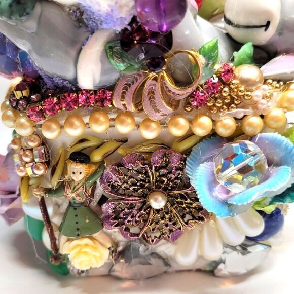 Wendy Gell Porcelain Box, Cherubs, Roses, Waking Lady, Eeoyore, Swarovski OOAK - Picture 2 of 8